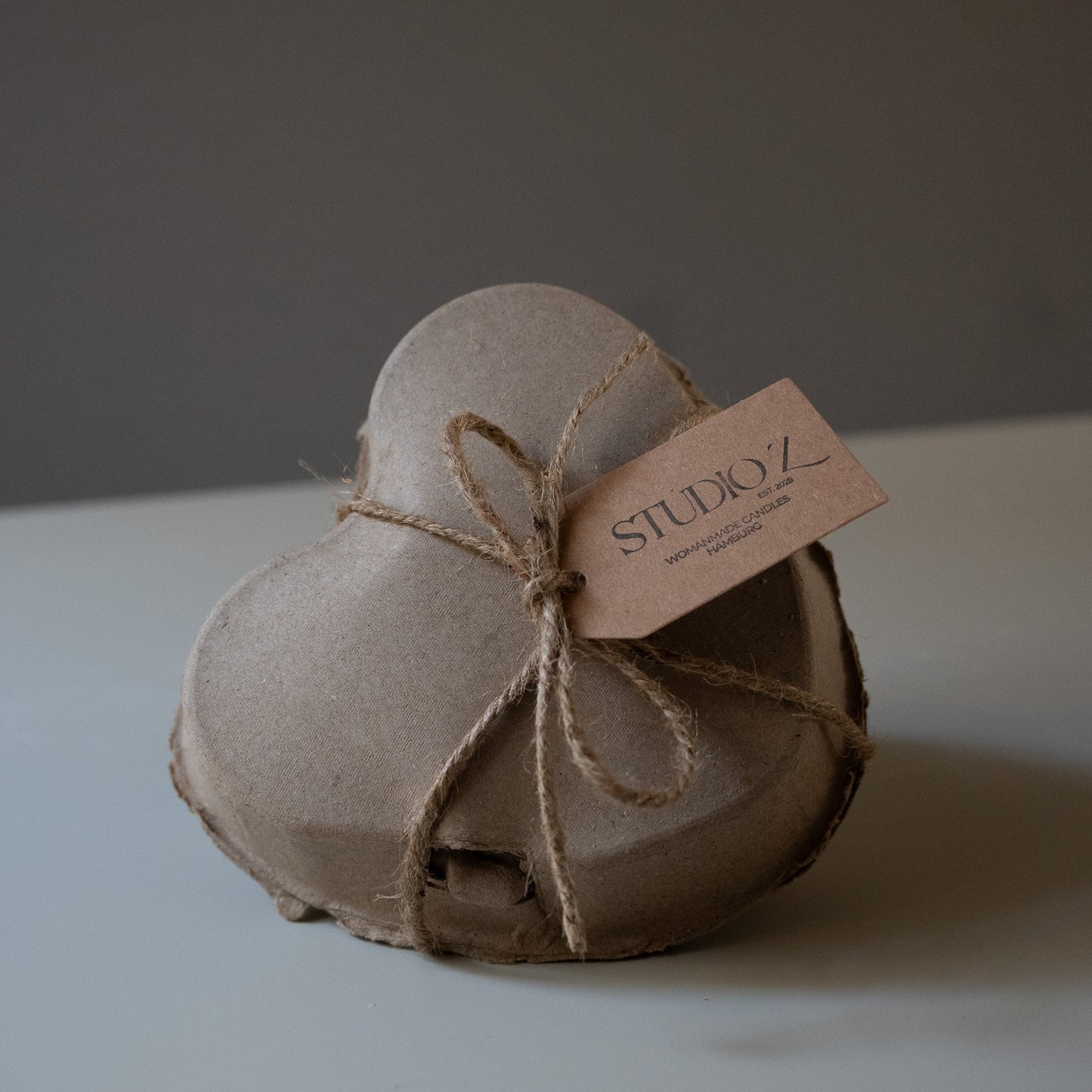 Geschenkverpackung Eierkarton Herzform für Osterei Kerzen