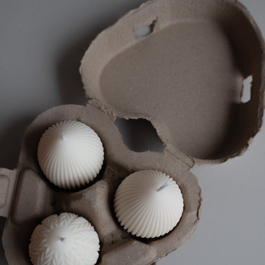 Æg - Osterei Kerzen 3er Set inkl. Herz Eierkarton